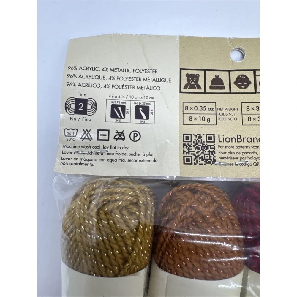 Lion Brand Yarn Bonbons Knit Crochet 8 Skeins‎ x 38 yards ea Party Fiesta New
